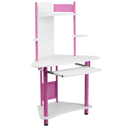 Pink Corner Hutch Desk NAN-JN-2705-PK-GG