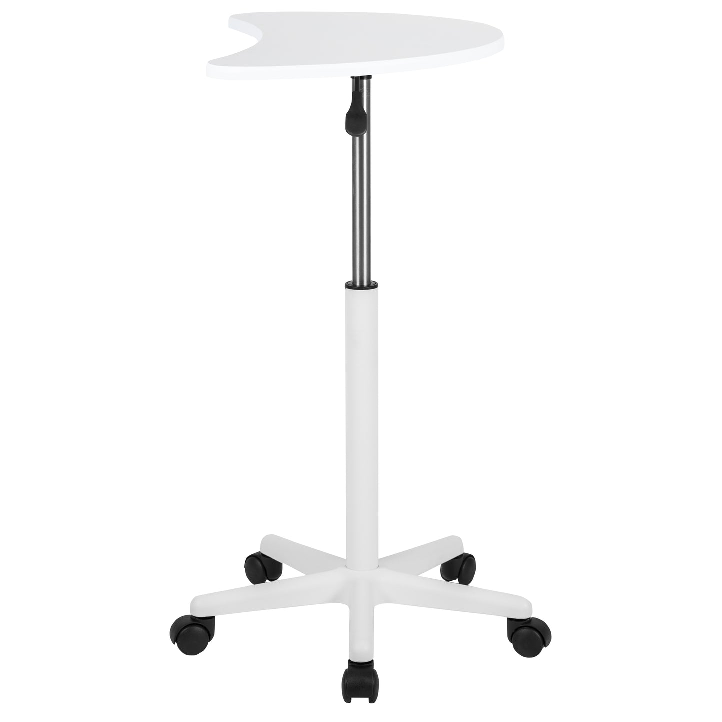 White Sit to Stand Mobile Desk NAN-JN-2792-WH-GG