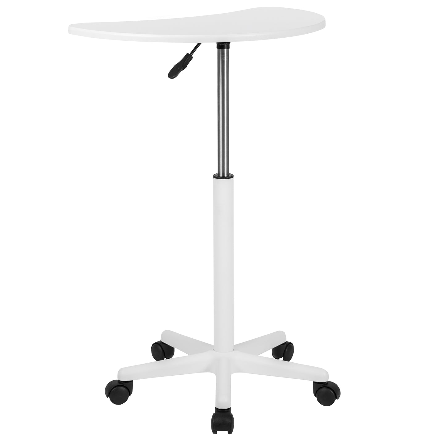 White Sit to Stand Mobile Desk NAN-JN-2792-WH-GG