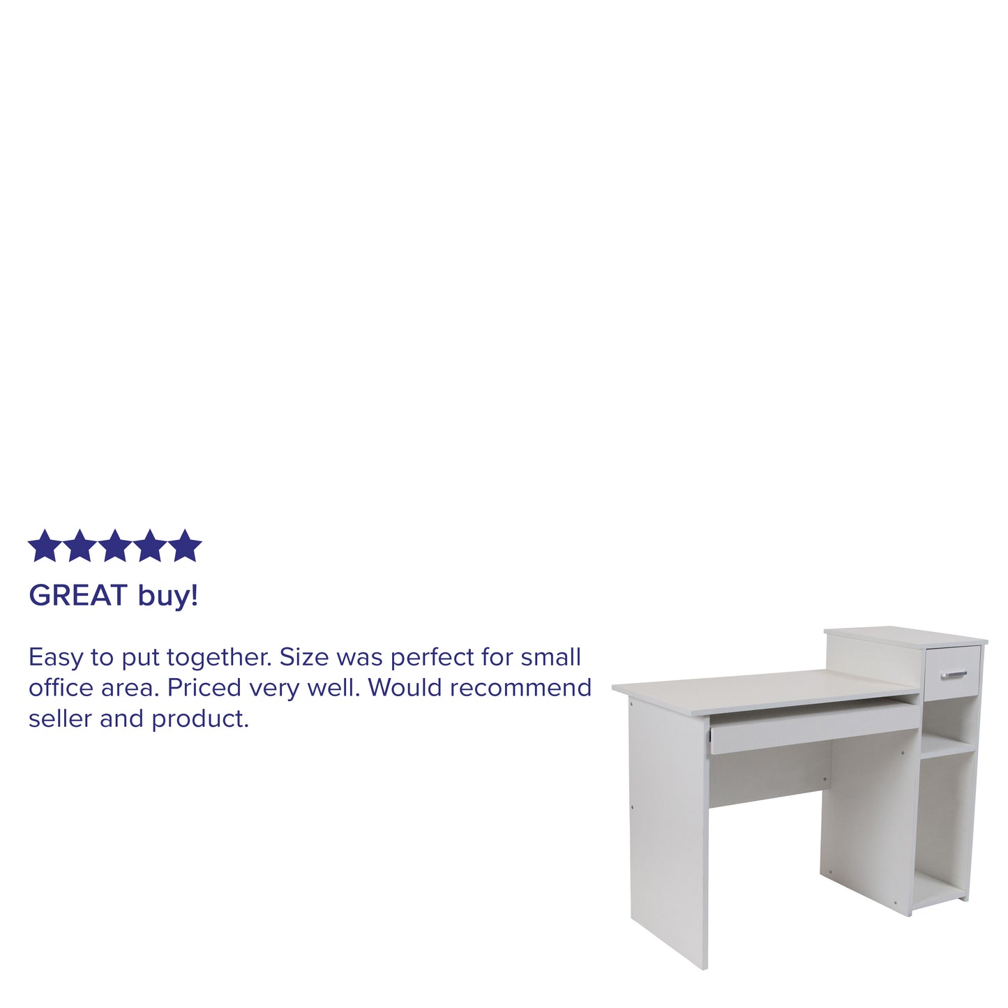 White Desk with Shelves NAN-NJ-HD3518-W-GG