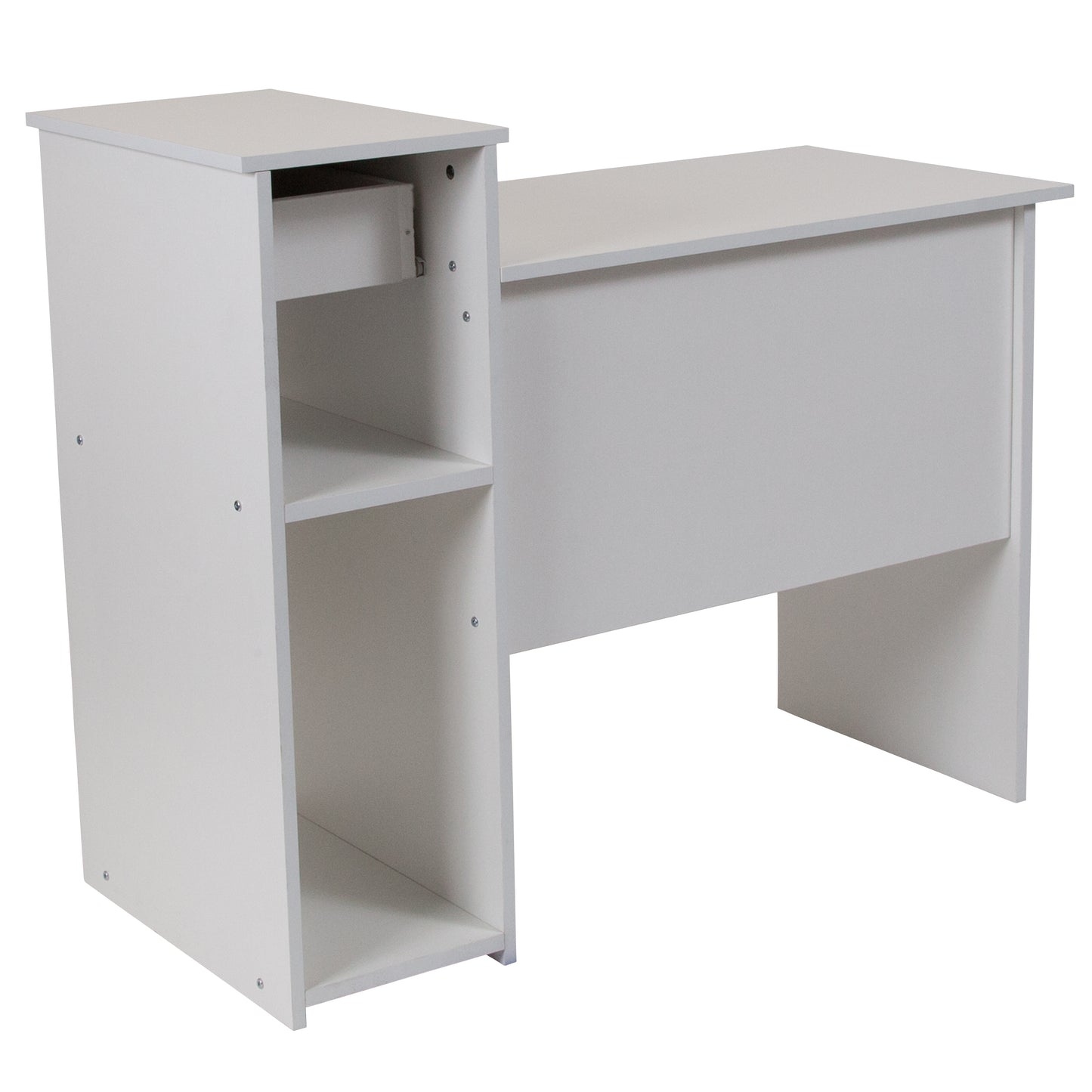 White Desk with Shelves NAN-NJ-HD3518-W-GG