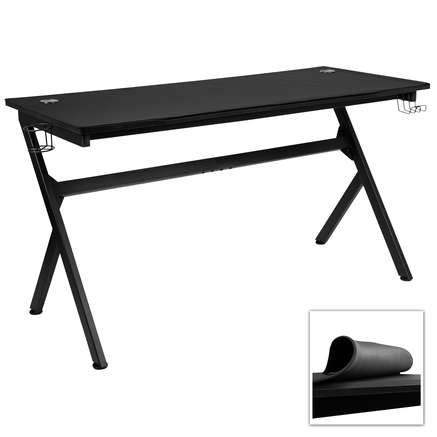 55" Black Computer Gaming Desk NAN-TG-D1904L-GG