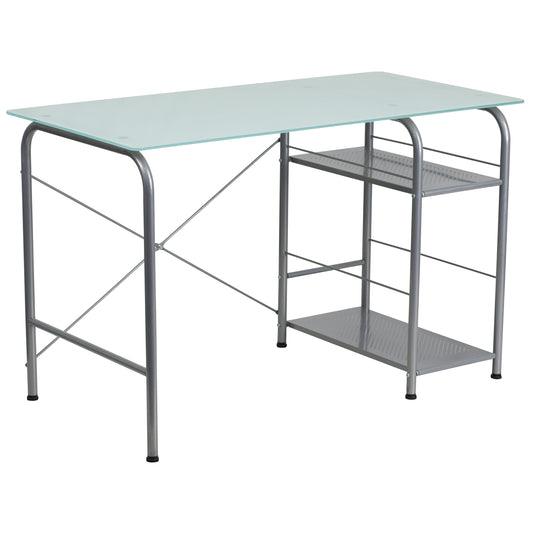 Glass Open Storage Desk NAN-WK-086-GG