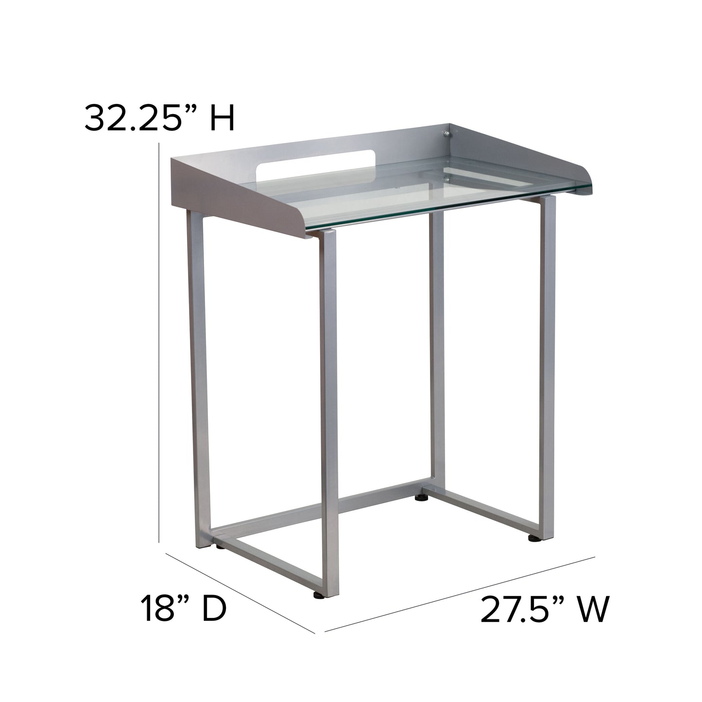 Glass Raised Border Desk NAN-YLCD1234-GG