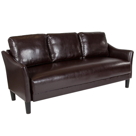 Brown Leather Sofa SL-SF915-3-BRN-GG