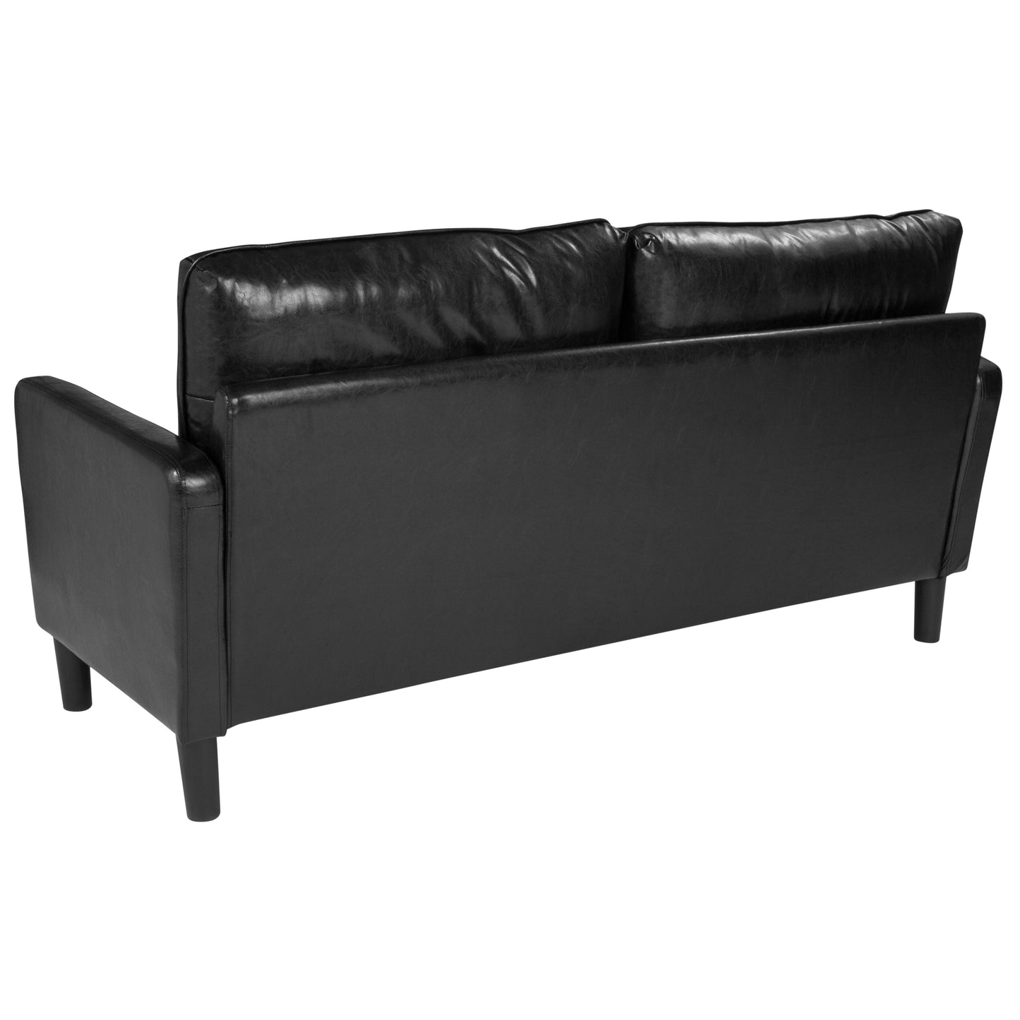 Black Leather Sofa SL-SF918-3-BLK-GG