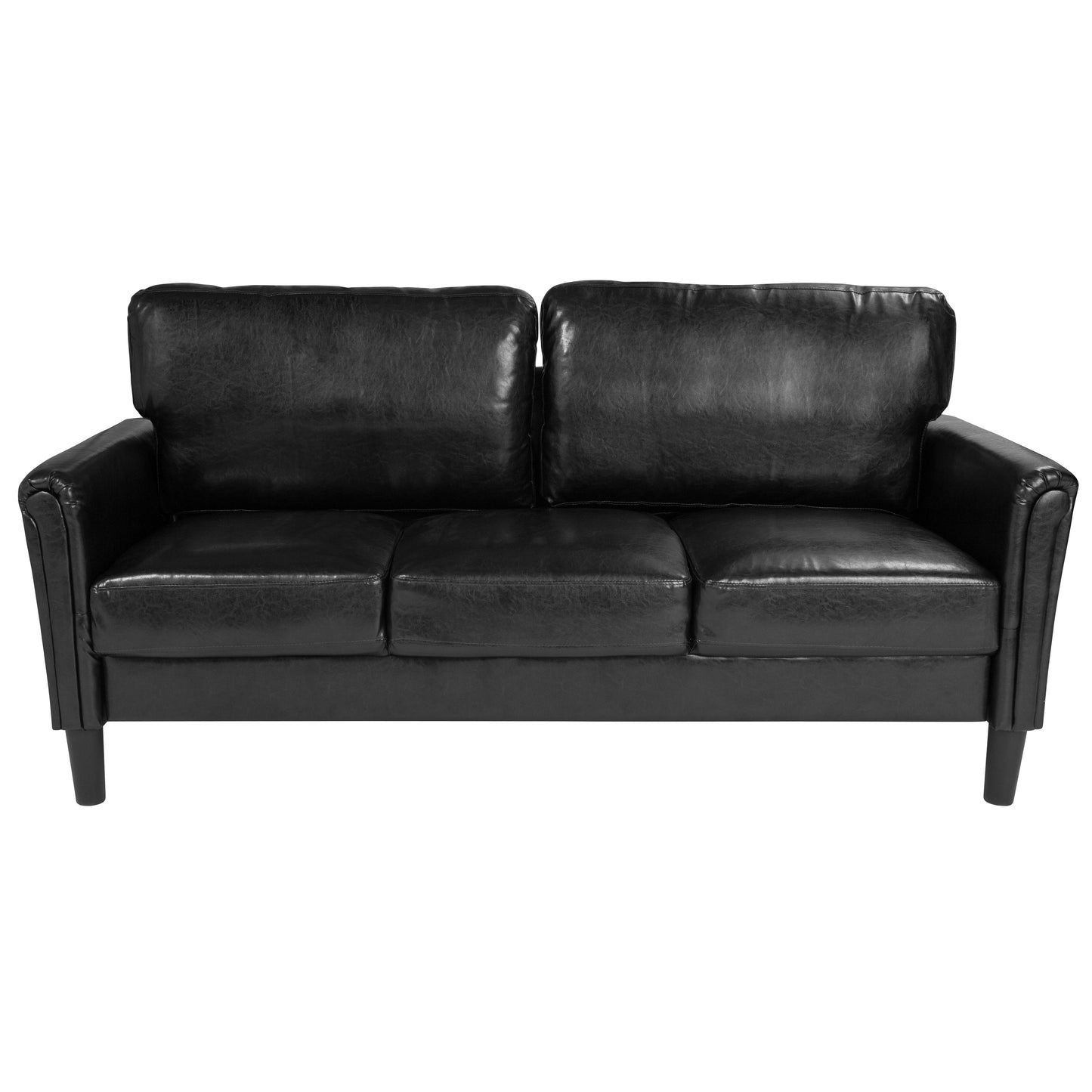 Black Leather Sofa SL-SF920-3-BLK-GG