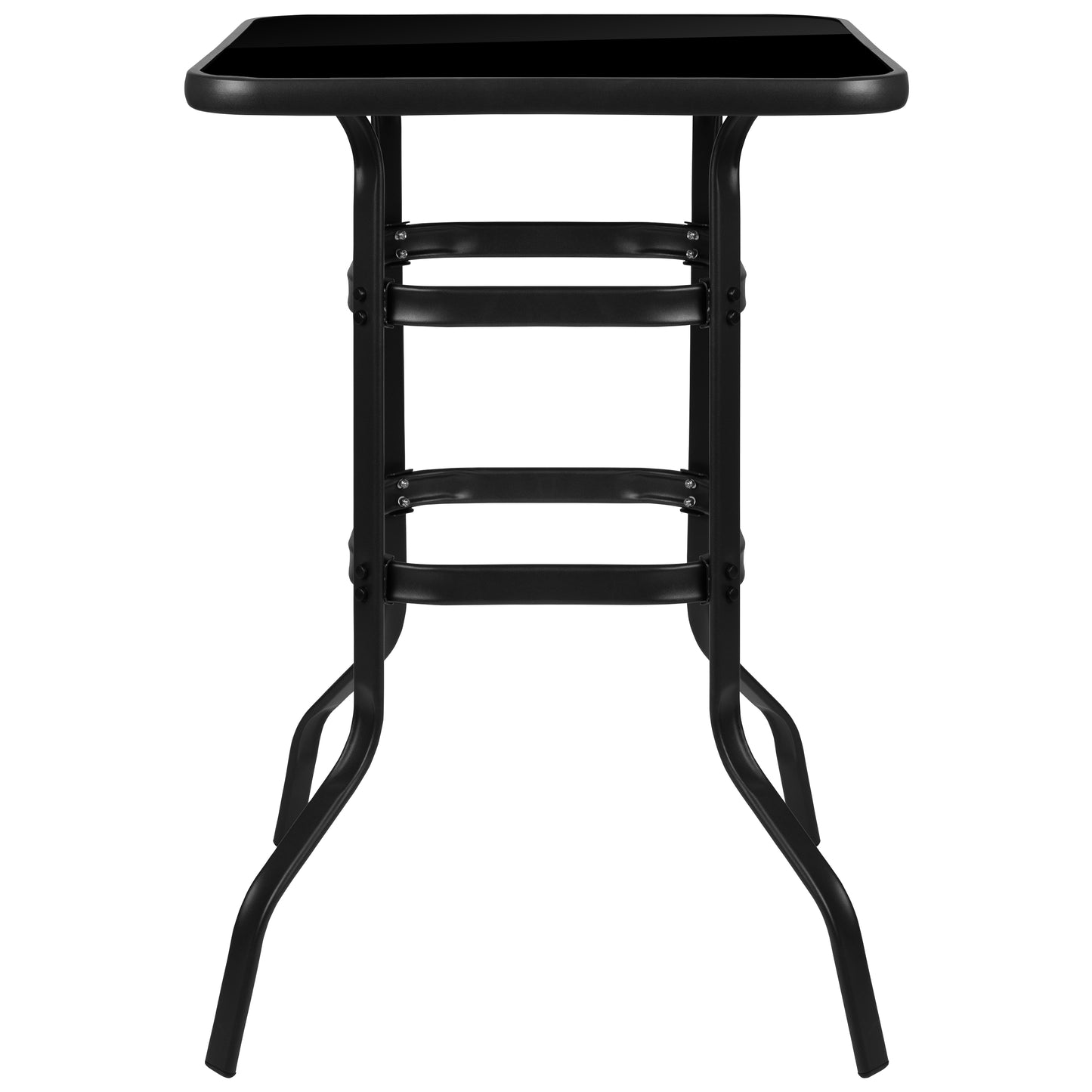 Black Metal/Glass Bar Table TLH-073H-B-GG