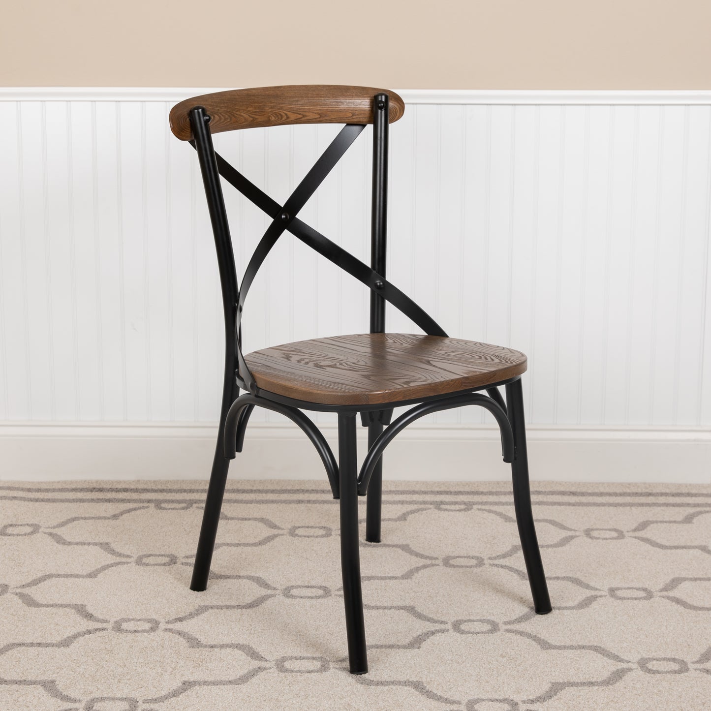 Black X-Back Dining Chair X-BACK-METAL-FW