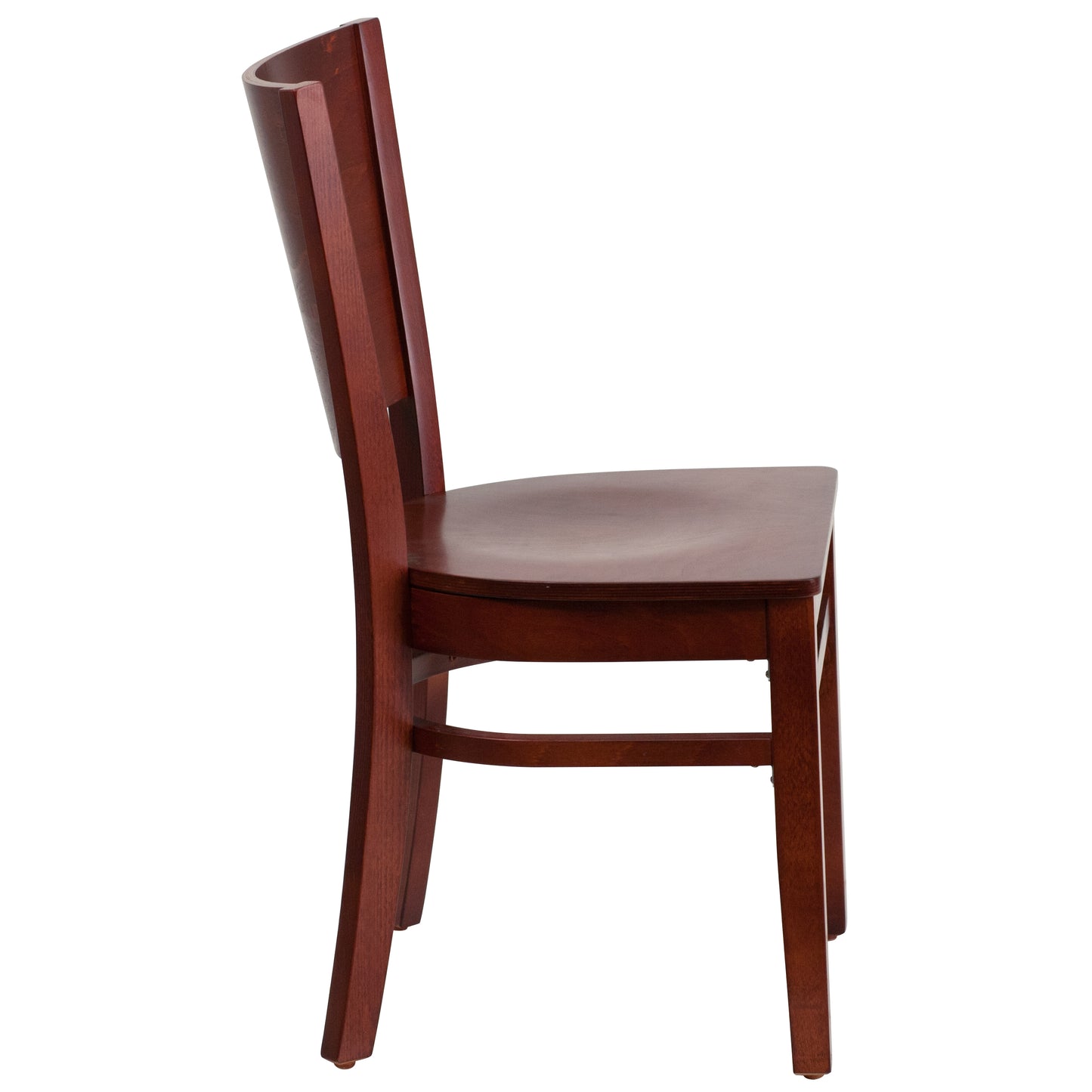 Mahogany and Walnut Wood Dining Chair with Vinyl Upholstery