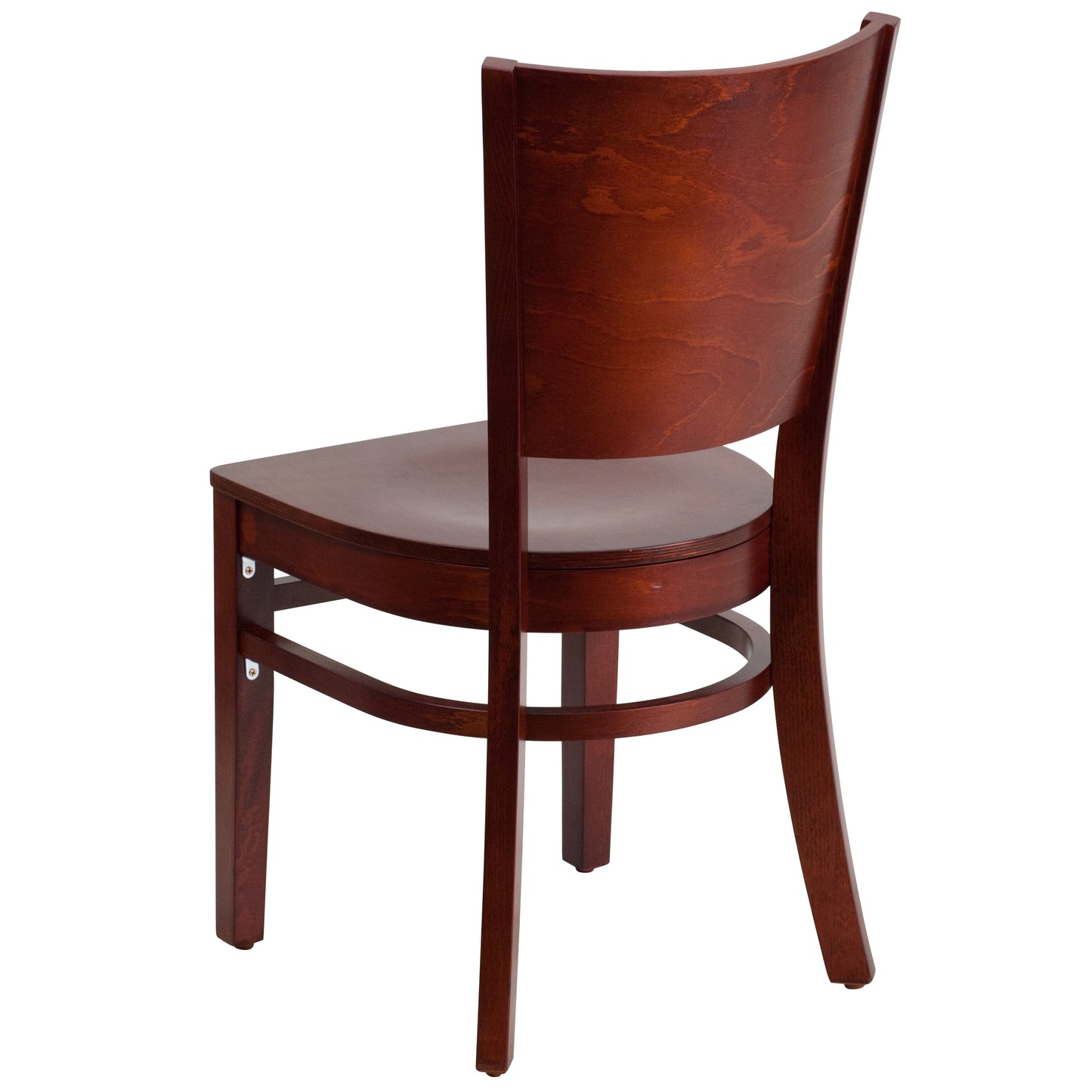 Mahogany and Walnut Wood Dining Chair with Vinyl Upholstery