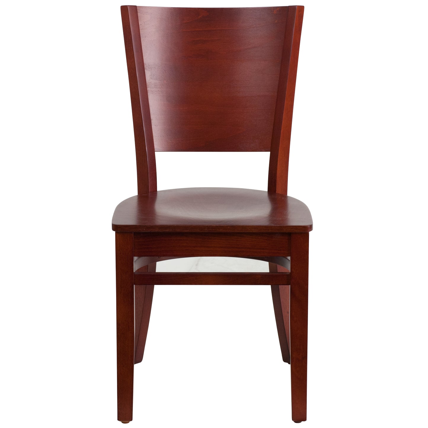 Mahogany and Walnut Wood Dining Chair with Vinyl Upholstery