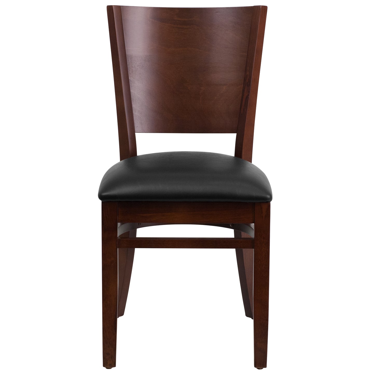 Mahogany and Walnut Wood Dining Chair with Vinyl Upholstery