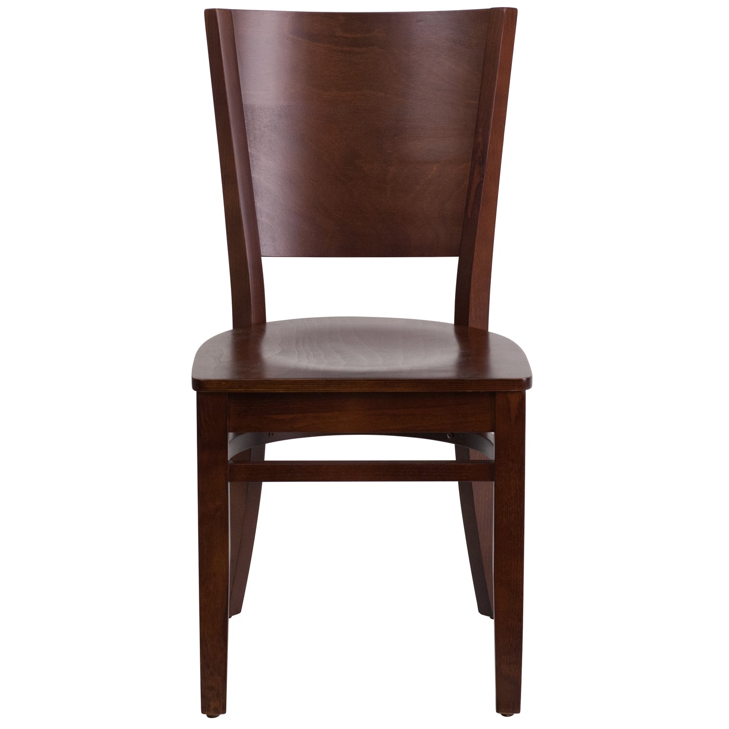 Mahogany and Walnut Wood Dining Chair with Vinyl Upholstery