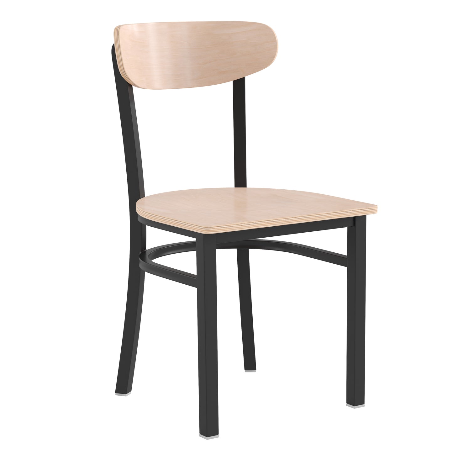 Vinyl/Wood Back Dining Chair with Natural and Walnut Wood Seat Options