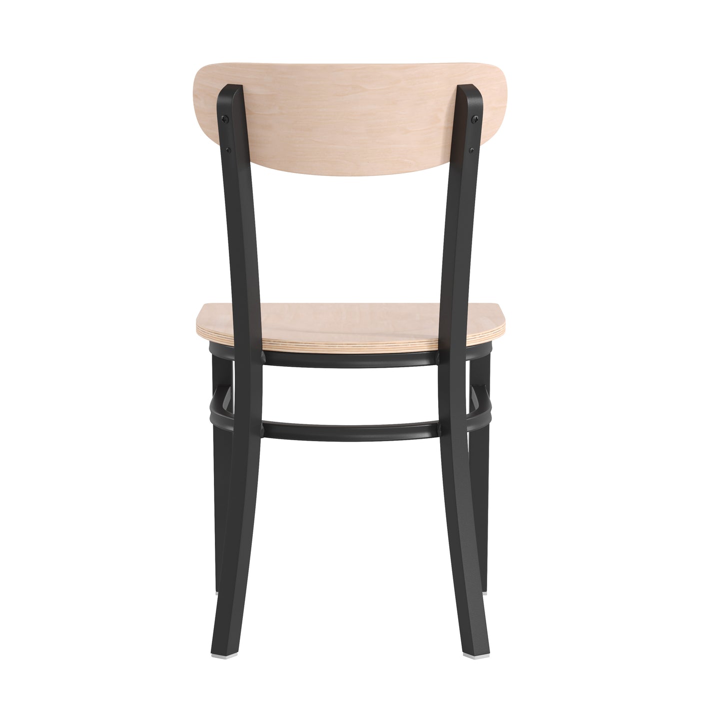 Vinyl/Wood Back Dining Chair with Natural and Walnut Wood Seat Options