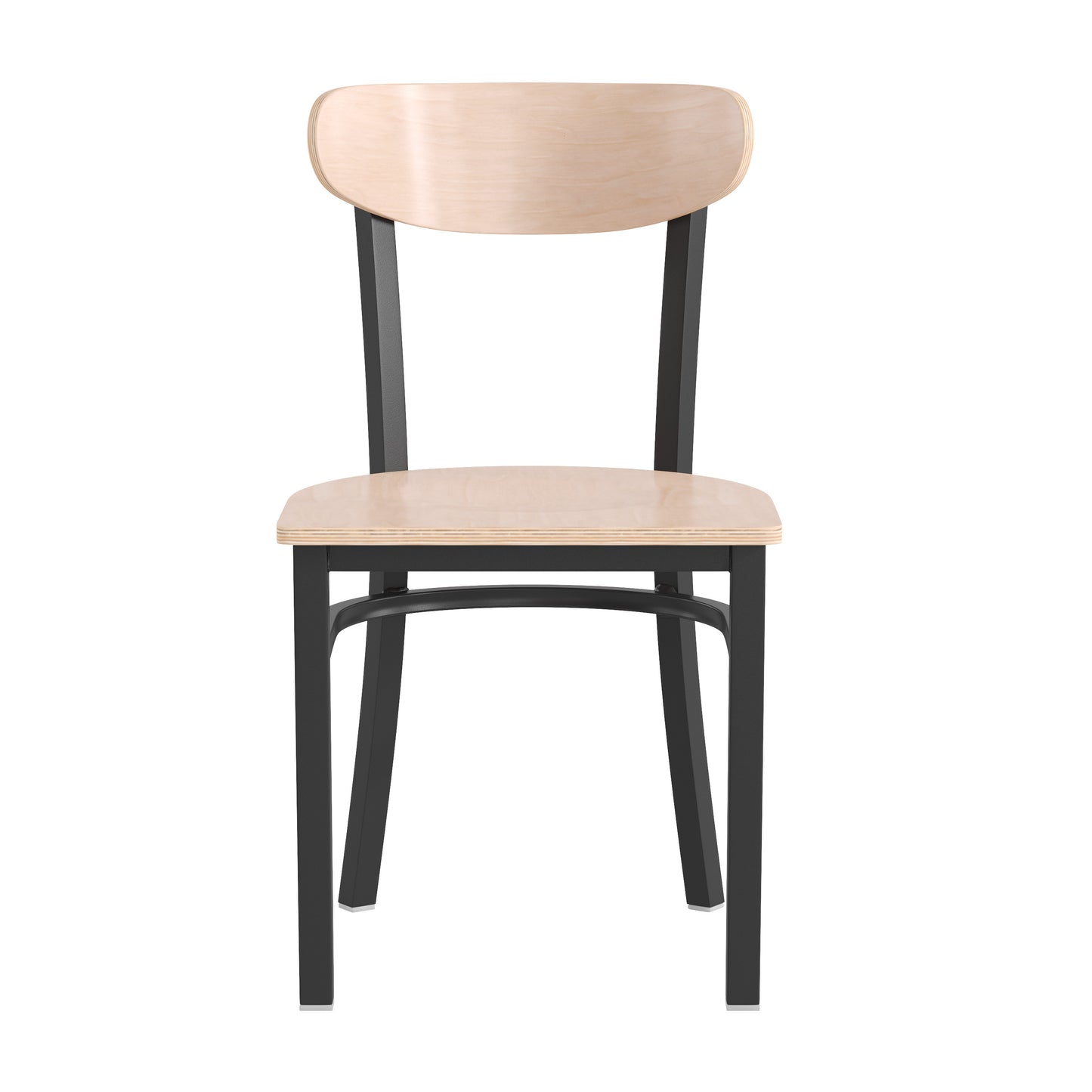 Vinyl/Wood Back Dining Chair with Natural and Walnut Wood Seat Options