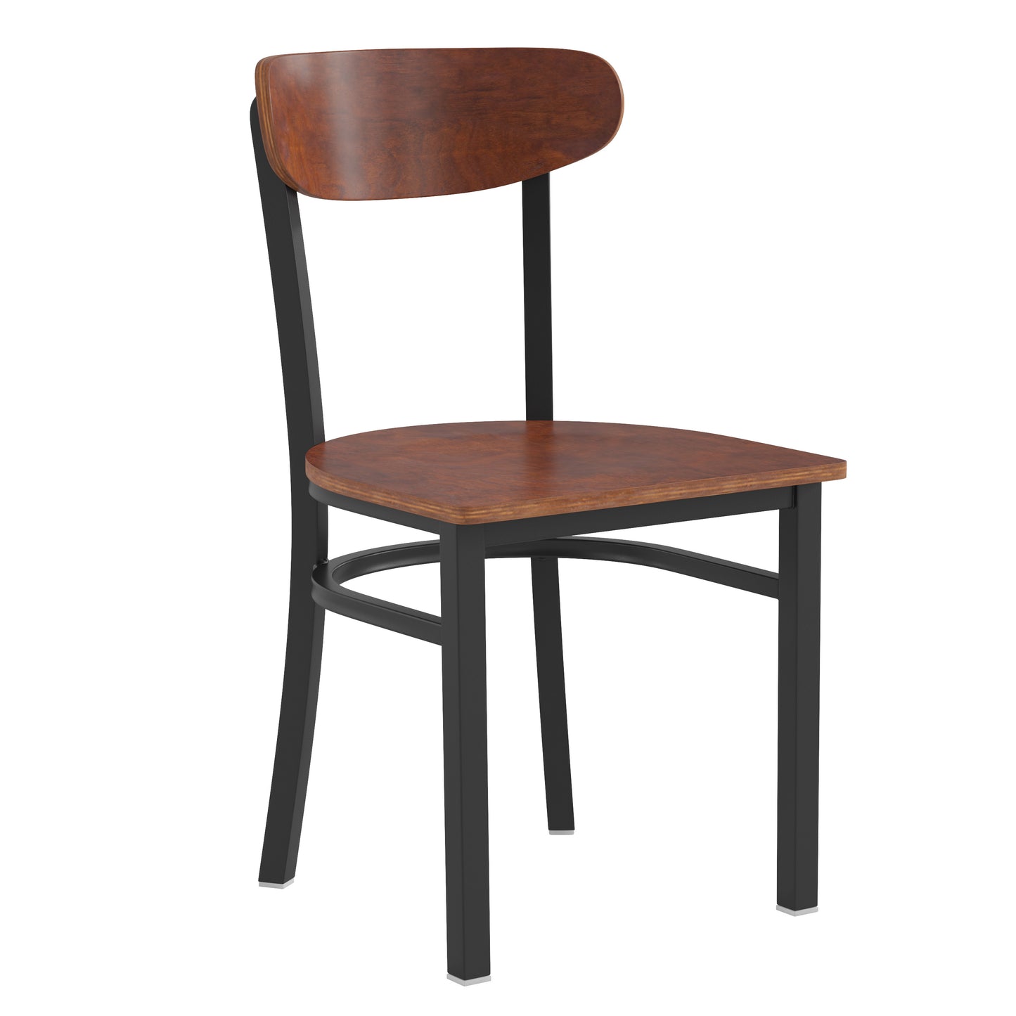 Vinyl/Wood Back Dining Chair with Natural and Walnut Wood Seat Options