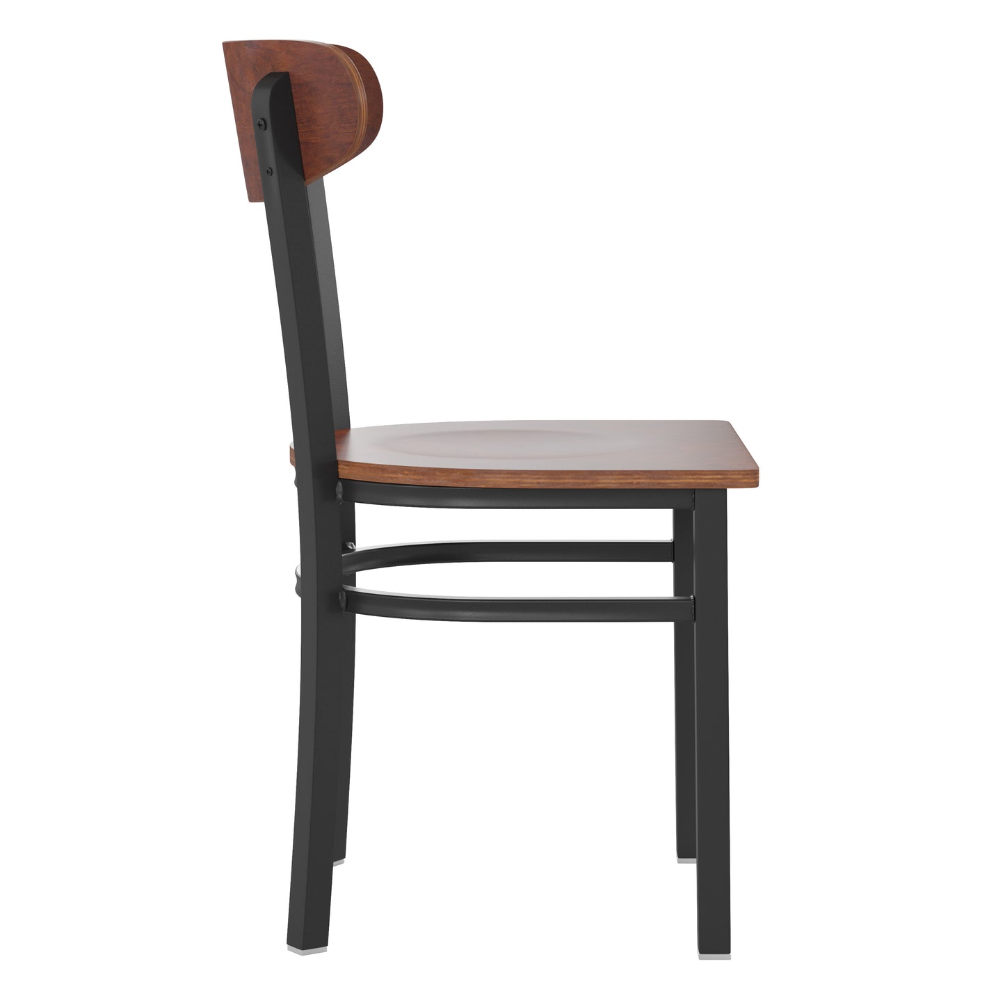 Vinyl/Wood Back Dining Chair with Natural and Walnut Wood Seat Options