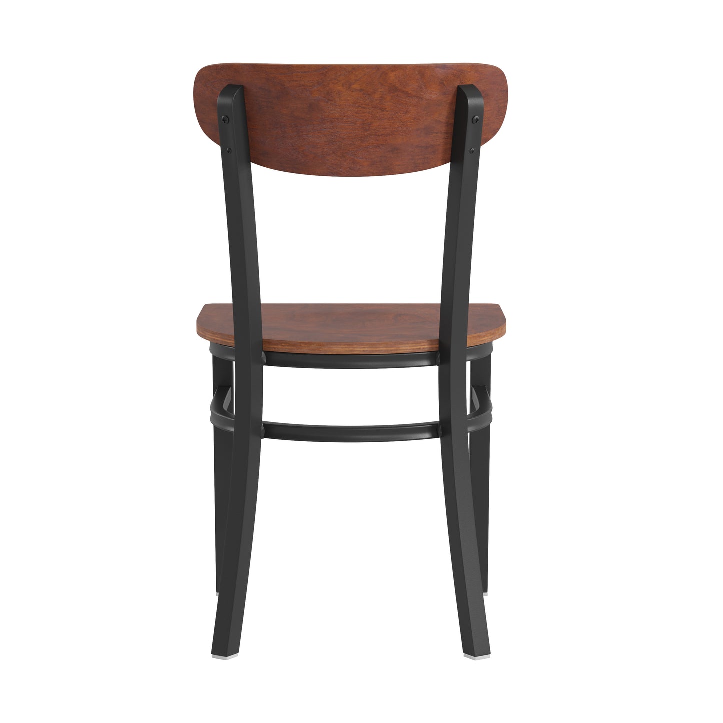 Vinyl/Wood Back Dining Chair with Natural and Walnut Wood Seat Options