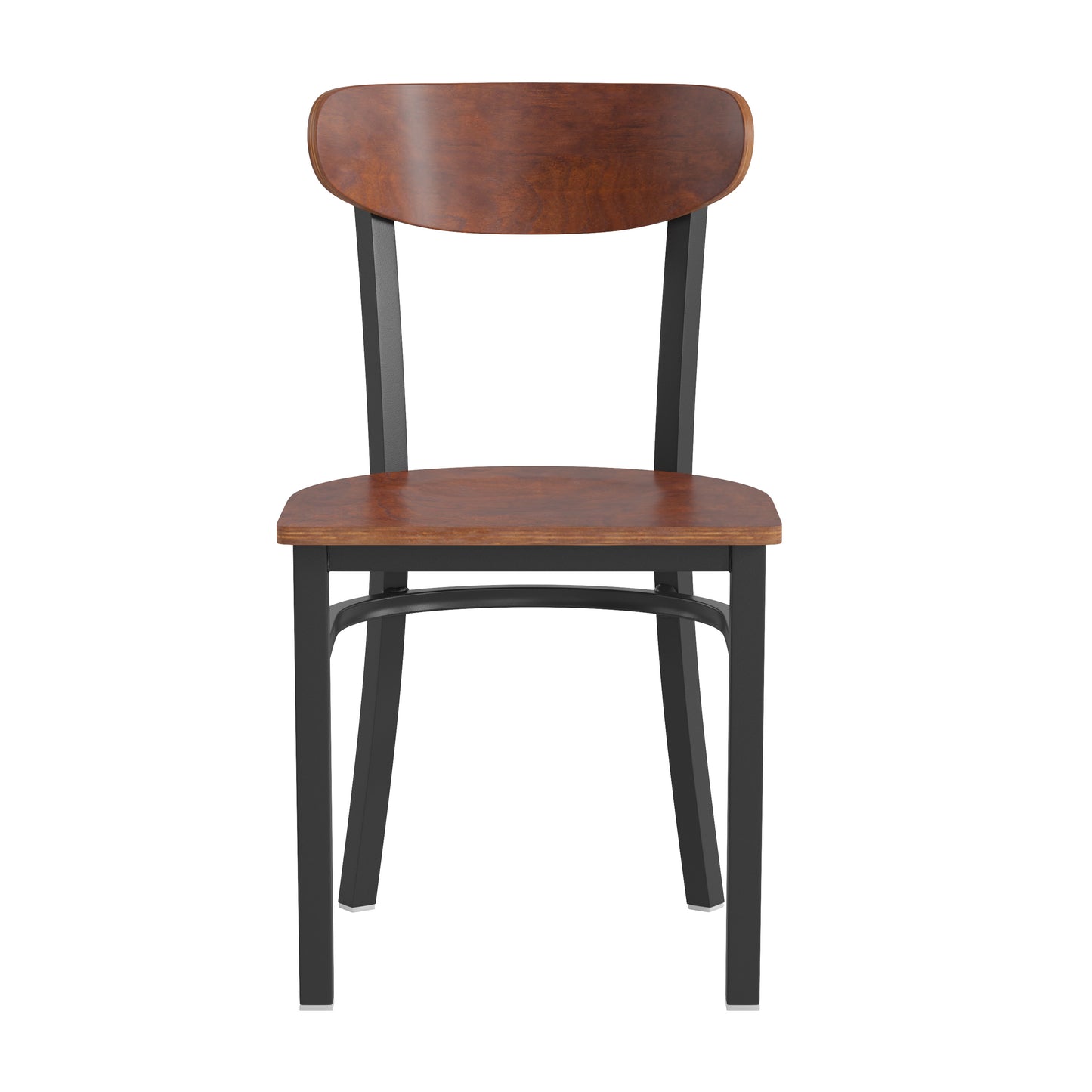 Vinyl/Wood Back Dining Chair with Natural and Walnut Wood Seat Options