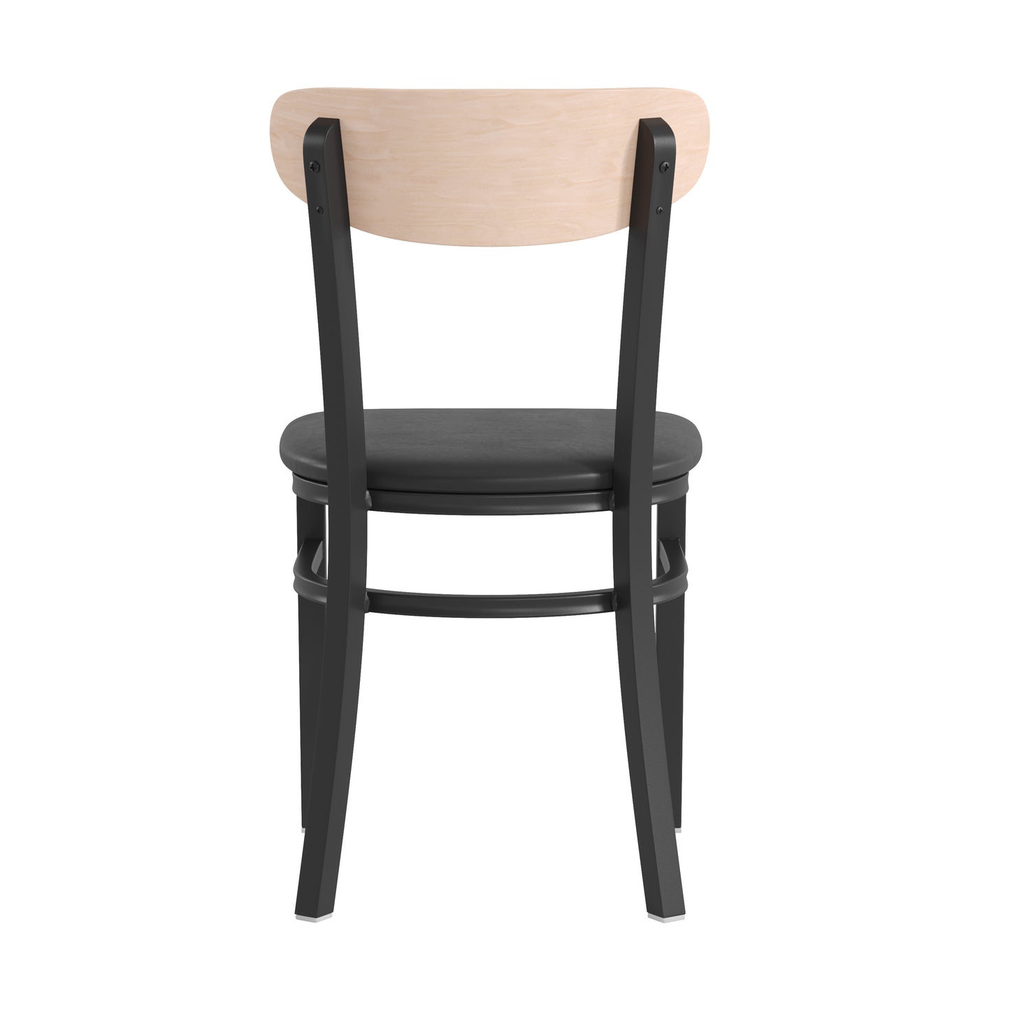 Vinyl/Wood Back Dining Chair with Natural and Walnut Wood Seat Options