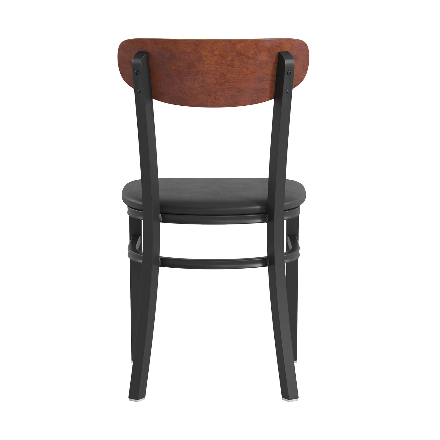 Vinyl/Wood Back Dining Chair with Natural and Walnut Wood Seat Options