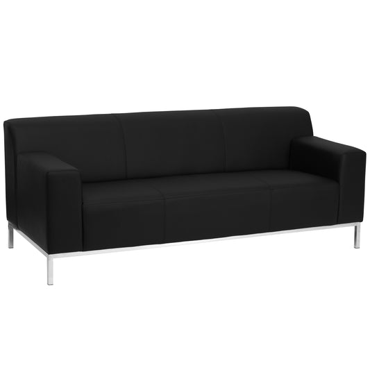 Black Leather Sofa ZB-DEFINITY-8009-SOFA-BK-GG