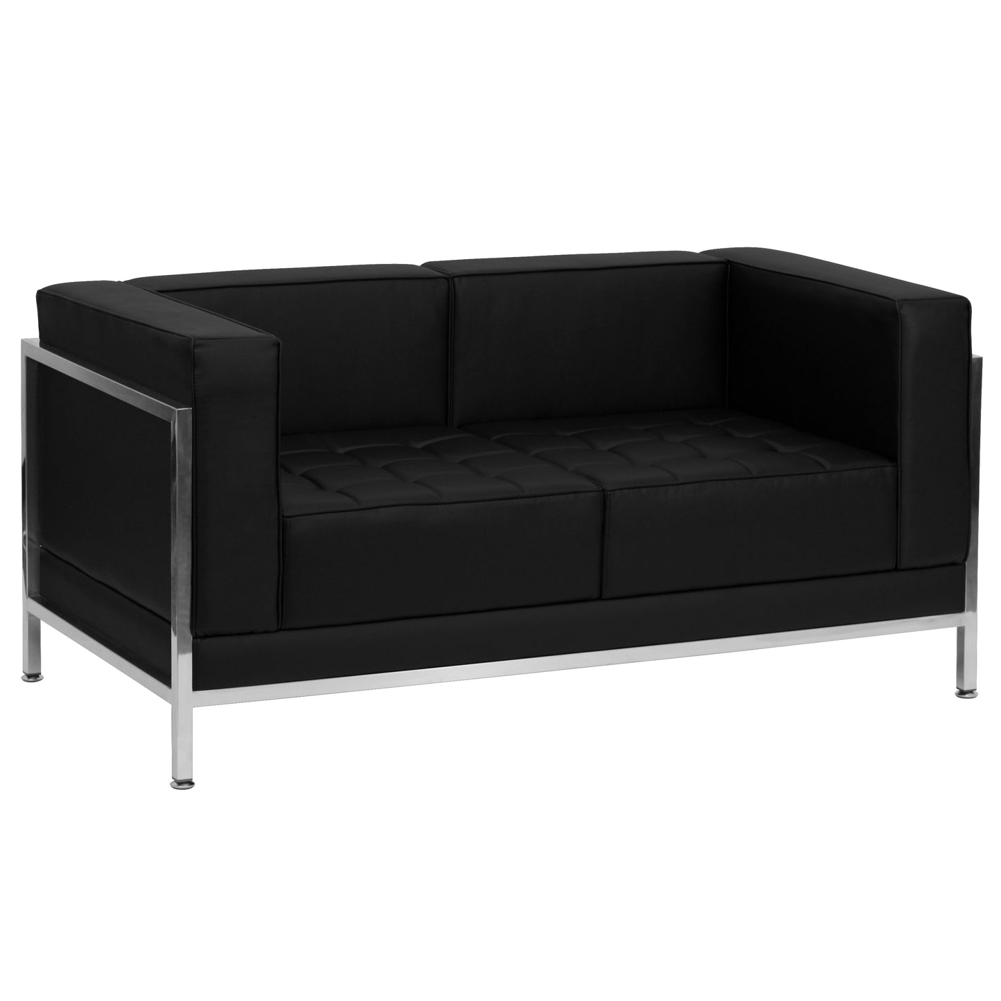 Black Leather Loveseat ZB-IMAG-LS-GG