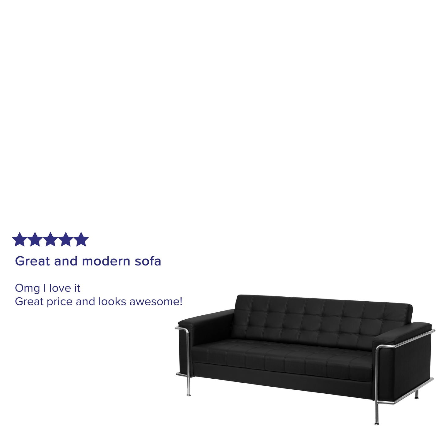 Black Leather Sofa ZB-LESLEY-8090-SOFA-BK-GG