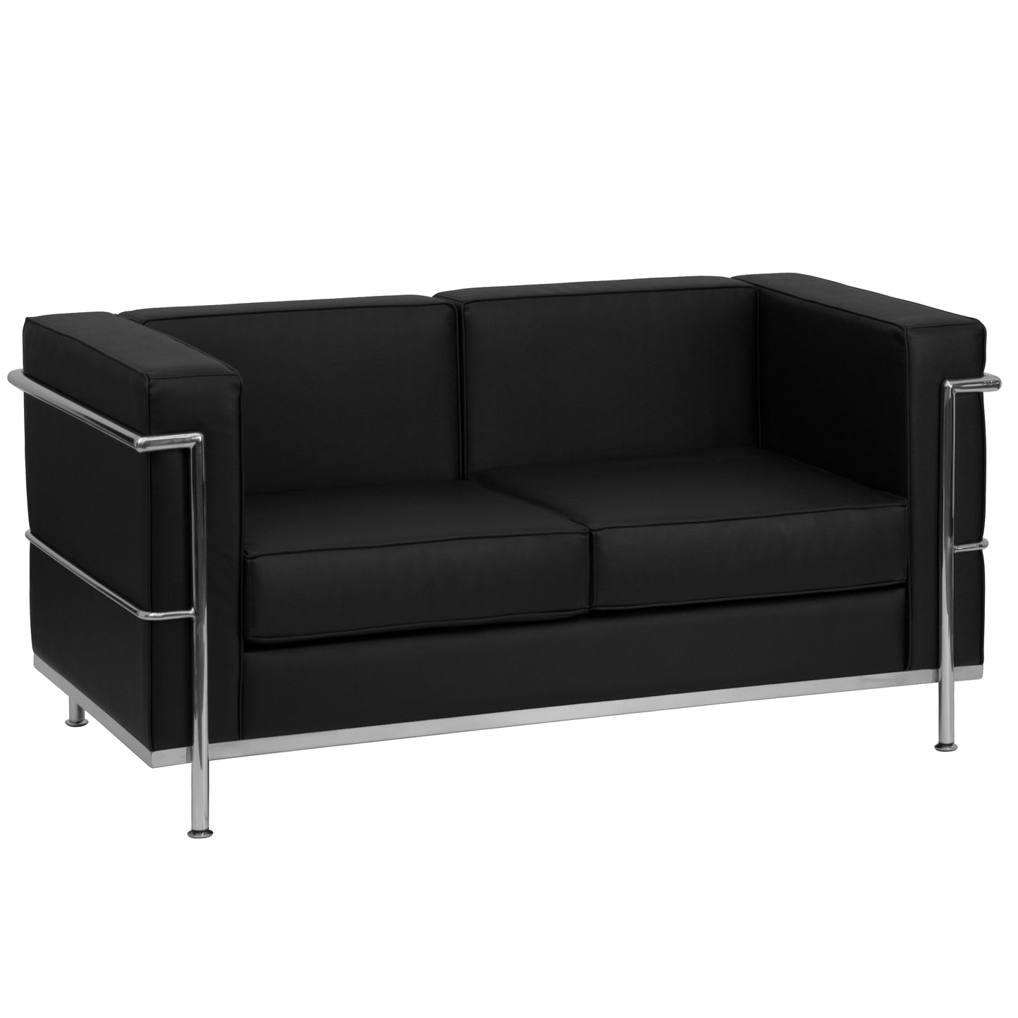 Black Leather Loveseat ZB-REGAL-810-2-LS-BK-GG